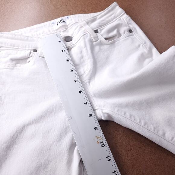 Paige Verdugo Ankle Jeans Women’s 26 White Wash Skinny Stretch Embroidered Denim - Picture 6 of 12